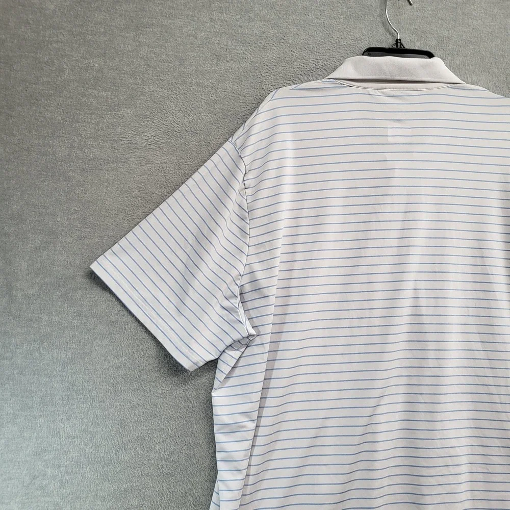 Polo Ralph Lauren Men Polo Shirt‎ 2XL White Striped Performance Logo Embroidered